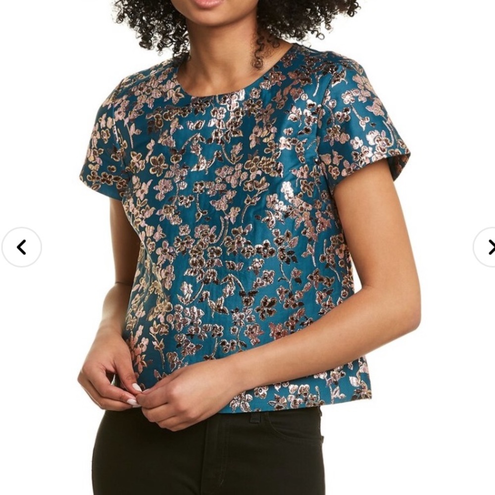 Collection by J. Crew Metallic embroidered top small